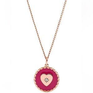 Brand New Fossil Rose Gold Necklace & Earring Set !